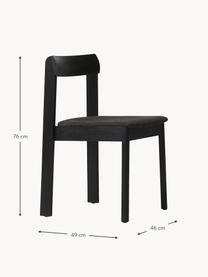 Stohovateľné drevené stoličky Blueprint, 2 ks, Antracitová, dubové drevo lakované na čierno, Š 46 x H 49 cm
