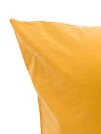 Parure copripiumino in cotone effetto stone washed Velle, Tessuto: cotone ranforce, Fronte e retro: giallo ocra, 155 x 200 cm + 1 federa 50 x 80 cm