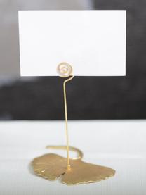 Tischkartenhalter Ginkgo, 4 Stück, Metall, Goldfarben, B 9 x H 13 cm