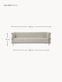 Sofa Bouclé Modernist (3-osobowa), Tapicerka: Bouclé (34% wiskoza, 33% , Stelaż: stal powlekana, Greige Bouclé, S 220 x T 77 cm