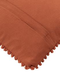 Housse de coussin 45x45 rouge rouille Indi, 100 % coton, Rouille, larg. 45 x long. 45 cm