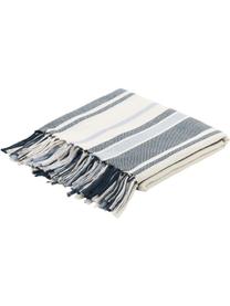 Manta de poliéster reciclado Lines, 100% poliéster reciclado, certificado GRS, Azul, blanco, An 130 x L 170 cm