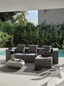 Modulares Outdoor-Sofa Simon (4-Sitzer) mit Hocker, Bezug: 88% Polyester, 12% Polyet, Gestell: Siebdruckplatte, wasserfe, Dunkelgrau, B 285 x T 105 cm