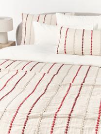 Housse de couette en percale de coton Arabella, Tons rouges, blanc crème, larg. 200 x long. 200 cm