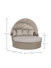 Canapé lounge avec auvent Siesta, Taupe, larg. 168 x haut. 145 cm