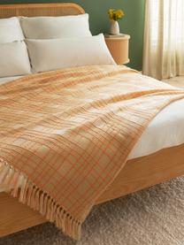 Couvre-lit à franges Orla, Acrylique, Orange, larg. 130 x long. 170 cm