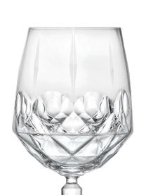 Copas de vino blanco de cristal con relieve Calicia, 6 uds., Cristal Luxion, Transparente, Ø 10 x Al 24 cm