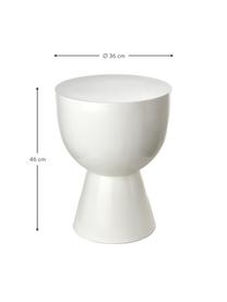 Stołek/stolik pomocniczy Tam Tam, Tworzywo sztuczne, lakierowane, Biały, Ø 36 x W 46 cm