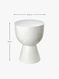 Table d'appoint ronde Tam Tam, Plastique, laqué, Blanc, Ø 36 x haut. 46 cm