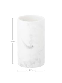 Keramik-Zahnputzbecher Daro, Keramik, Weiß, marmoriert, Ø 7 x H 11 cm