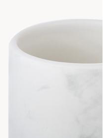 Porta spazzolini effetto marmo Daro, Ceramica, Bianco, Ø 7 x Alt. 11 cm