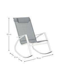 Schommelstoel Demid met verstelbare hoofdsteun, Frame: gefosfateerd en gepoederc, Bekleding: Textilene, Wit, B 95 x D 61 cm