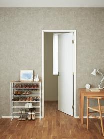 Schoenenkast Tower, Frame: gepoedercoat staal, Tafelblad: MDF, Wit, helder hout, B 66 x H 87 cm