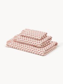 Lot de serviettes de bain texturées Juniper, set de tailles variées, Blanc cassé, vieux rose, 4 éléments (2 serviettes de toilette et 2 draps de bain)