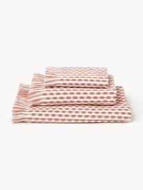 Lot de serviettes de bain texturées Juniper, set de tailles variées, Blanc cassé, vieux rose, 4 éléments (2 serviettes de toilette et 2 draps de bain)