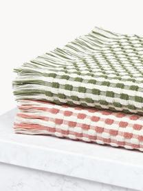 Lot de serviettes de bain texturées Juniper, set de tailles variées, Blanc cassé, vieux rose, 4 éléments (2 serviettes de toilette et 2 draps de bain)