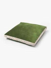 Sametový čtvercový polštář s lemem Tia, Zelená, Š 40 cm, D 40 cm