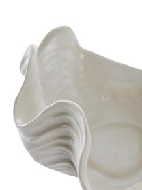 Handgemaakte decoratieve schaal Wave van keramiek, Keramiek, Crèmewit, B 25 x H 16 cm