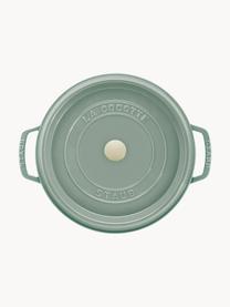 Runder Bräter La Cocotte aus Gusseisen, Gusseisen, emailliert, Türkisgrün, glänzend, Ø 28 x H 18 cm