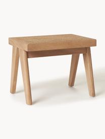 Tabouret en cannage Sissi, Bois de chêne clair, cannage beige clair, larg. 52 x haut. 42 cm