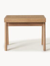 Taburete con tejido vienés Sissi, Estructura: madera de roble maciza, Asiento: ratán, Ratán, madera de roble clara, An 52 x Al 42 cm