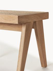 Tabouret en cannage Sissi, Bois de chêne clair, cannage beige clair, larg. 52 x haut. 42 cm