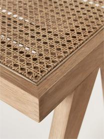 Taburete con tejido vienés Sissi, Estructura: madera de roble maciza, Asiento: ratán, Ratán, madera de roble clara, An 52 x Al 42 cm