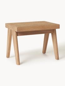 Tabouret en cannage Sissi, Chêne clair, cannage beige clair, larg. 52 x haut. 42 cm