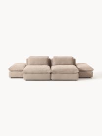 Sofa modułowa Felix, Tapicerka: 100% poliester Dzięki tka, Nogi: tworzywo sztuczne Ten pro, Beżowa tkanina, B 320 x T 250 cm