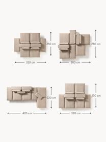 Sofa modułowa Felix, Tapicerka: 100% poliester Dzięki tka, Nogi: tworzywo sztuczne Ten pro, Beżowa tkanina, B 320 x T 250 cm