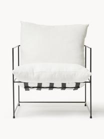 Fauteuil rembourré Wayne, Tissu blanc cassé, larg. 69 x prof. 74 cm