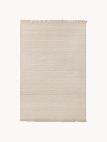 Tapis en laine tissé à la main avec franges Lars, 60 % laine, 20 % coton, 20 % polyester

Les tapis en laine peuvent perdre des fibres lors des premières semaines et des peluches peuvent se former, ce phénomène est naturel et diminue à mesure de votre usage et du temps, Beige clair, larg. 80 x long. 150 cm (taille XS)