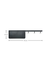 Estante de pared para el baño de metal Framework, Metal pintado, Negro, An 51 x F 12 cm