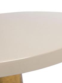 Mesa auxiliar Nalima, Tablero: acero esmaltado, Estructura: acero esmaltado y parcial, Blanco, latón, Ø 50 x Al 50 cm