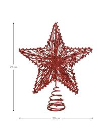 Špice na vánoční stromeček Elise, Potažený kov, Červená, Š 20 cm, V 23 cm