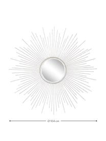 Espejo sol de metal Ella, Espejo: cristal, Plateado, Ø 104 x F 3 cm
