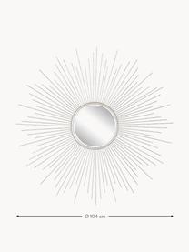 Sonnenspiegel Ella, Rahmen: Metall, beschichtet, Silberfarben, Ø 104 x T 3 cm