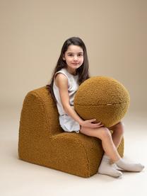 Fauteuil en peluche pour enfant Cloud, Peluche jaune moutarde, larg. 50 x prof. 60 cm