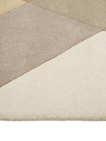 Tapis design en laine tufté main Freya, Jaune moutarde, beige, gris, brun