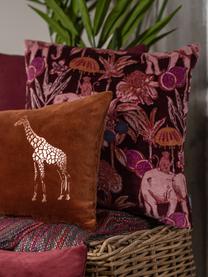 Cuscino con imbottitura Elephant, Rivestimento: 100% cotone, Rosso bordeaux, multicolore, Larg. 45 x Lung. 45 cm
