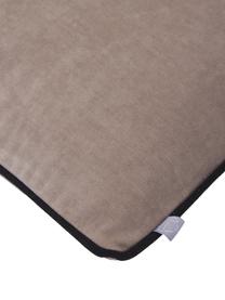 Housse de coussin 50x50 avec bordure passepoillée Oliver, 100 % polyester, Beige, noir, larg. 50 x long. 50 cm