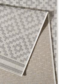 In- & outdoor vloerkleed Meadow Raute met grafisch patroon, Grijs, beige, B 80 x L 150 cm (maat XS)
