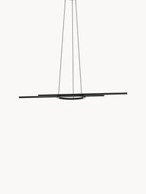 Dimbare LED hanglamp Zillerio-Z, Lampenkap: gecoat metaal, Diffuser: kunststof, Zwart, B 116 x D 30 cm