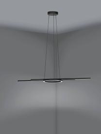 Dimbare LED hanglamp Zillerio-Z, Lampenkap: gecoat metaal, Diffuser: kunststof, Zwart, B 116 x D 30 cm