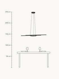 Lampada a sospensione a LED con luce regolabile Zillerio-Z, Paralume: metallo rivestito, Baldacchino: metallo rivestito, Nero, Larg. 116 x Alt. 110 cm