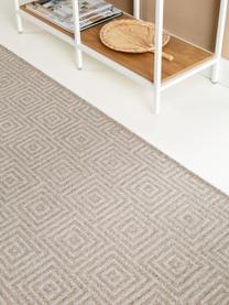 Wollen loper Jacob met grafisch patroon, 70% wol, 30% viscose, Lichtgrijs, beige, 80 x 300 cm