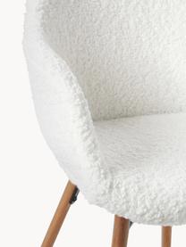 Chaise rembourrée en tissu peluche Fiji, Peluche blanc crème, larg. 59 x prof. 55 cm