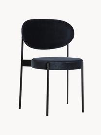 Fluwelen stoel Serie 430, Bekleding: fluweel (100% katoen), Frame: gecoat metaal, Fluweel antraciet, zwart, S 52 x G 54 cm