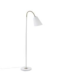 Leeslamp Ljusdal, Lampenkap: polyester, Lampvoet: gecoat metaal, Decoratie: gecoat metaal, Wit, messingkleurig, B 52 x H 140 cm