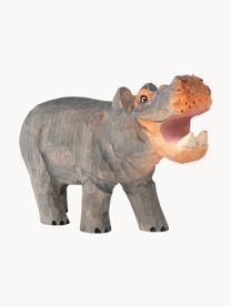 Hippopotame de jeu fait main Animal, Bois de tremble, Gris, larg. 14 x haut. 11 cm